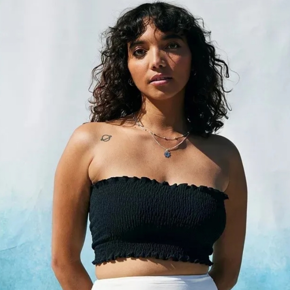 Urban Outfitters Black Stretch Crop Top